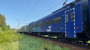 Электропоезд ЭП2Д-0108 «РЭКС» «Рейс №7150» пл.Хлюпино до Москва Белорусская. 11.06.2025.