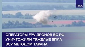 Операторы FPV-дронов ВС РФ уничтожили тяжелые БПЛА ВСУ методом тарана