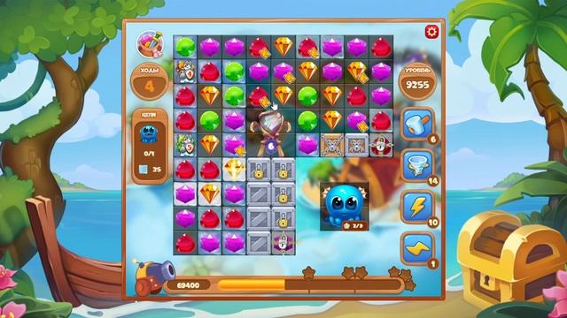 Как пройти уровень 9255 игры Сокровища Пиратов смотреть онлайн