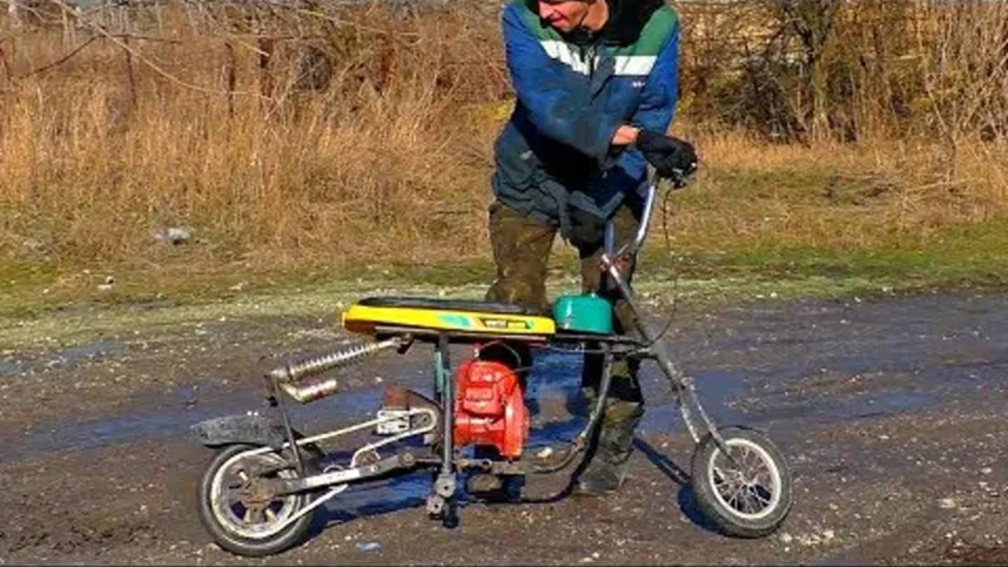 ✅Зверский мопед из Бензопилы 🚀 удивил не по детски 😨Снего-Мопед своими руками