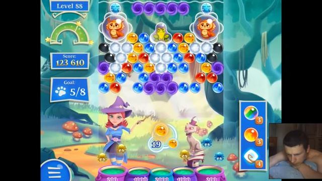 Моё прохождение Bubble Witch Saga 2, уровень 88 - без бустеров смотреть онлайн