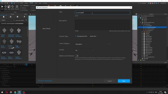 Как сделать присед(tutorial Roblox Studio)