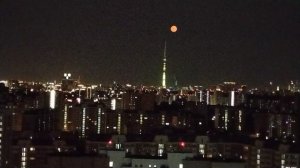 Движение луны относительно Останкинской башни