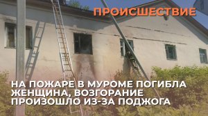 На пожаре в Муроме погибла женщина, возгорание произошло из-за поджога