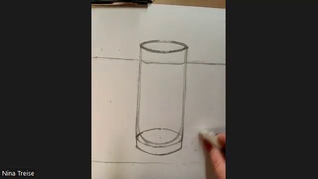 Рисуем стакан карандашом