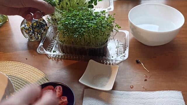 Полезный завтрак с микрозеленью. Рыбка красная. смотреть онлайн