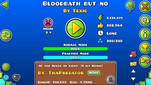 Bloodbath but no by Texic Geometry Dash level 100% (самый лёгкий insane)