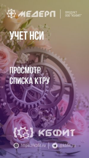КБФИТ: МЕДЕРП. Учет НСИ: Просмотр списка КТРУ