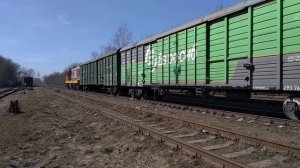 ЧМЭ3-7047 делает манёвр со сборным составом у ст. Яничкин