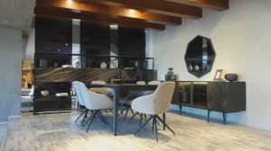 Коллекция НОКС - дизайнерская мебель для обеденной зоны. Обеденный стол, стулья, консоль, зеркало.