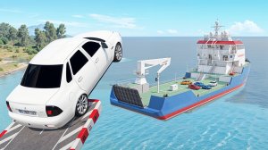 НОВОЕ ШОУ! КАКАЯ МАШИНА ЗАПРЫГНЕТ НА КОРАБЛЬ В BEAM NG DRIVE!