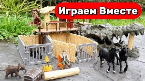 Машинки мультики 🚜 Играем со строительными машинками и игрушечными животными для детей