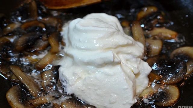Гречка с тимьяном, хрустящим луком и грибами