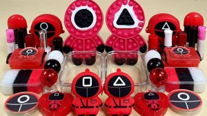 Игра в кальмара, Смешивание случайной слизи в Слайм, Удовлетворяющее Вкус Слизи Видео ASMR