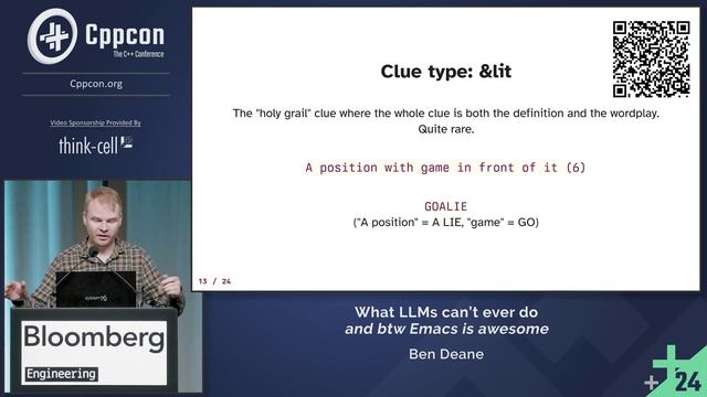 Lightning Talk: What LLMs Won't Ever be Able to Do - Ben Deane - CppCon 2024