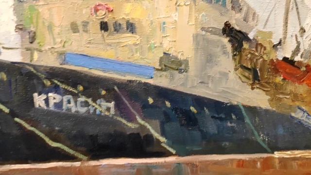 Галимов А.Р. "Ледокол "Красин", холст/масло, 40х50 см., 2024 г. смотреть онлайн
