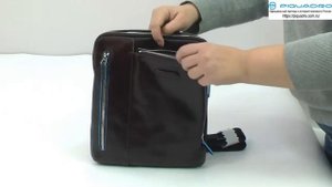Обзор сумочки Piquadro Blue Square верт на ремне CA1816B2 MO