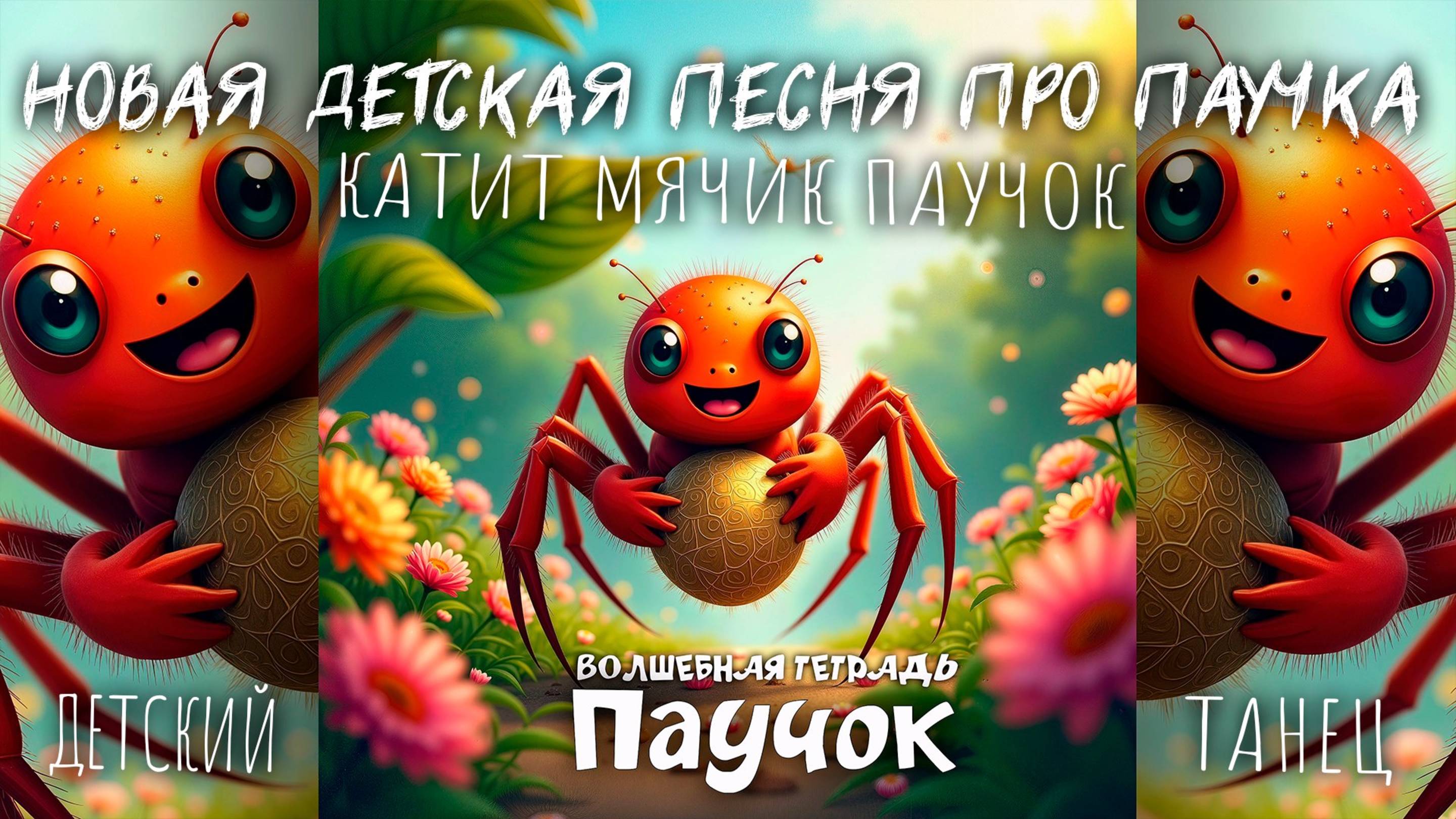 Волшебная тетрадь. "Паучок". Новая детская песня про паучка. Добрый паук-паучок. Детский танец.