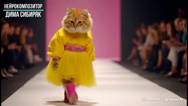 КОШЕЧКИ МОДНЫЕ. Нейромузыка, AI Music. Нейровидео, AI Video. #cat