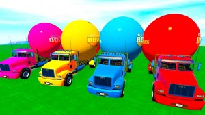 Мультфильм для детей про Красочные Машинки Грузовики для детей Мультики для малышей
