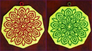 ПРИХВАТКА подставка под горячее. Вязание тунисским крючком.