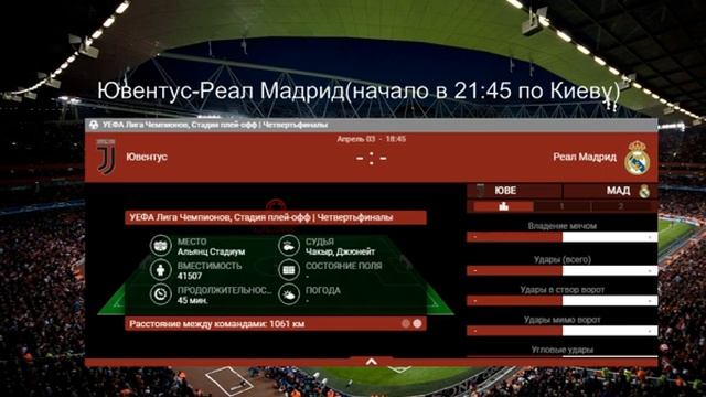 ЮВЕНТУС-РЕАЛ МАДРИД//ТРАНСЛЯЦИЯ смотреть онлайн