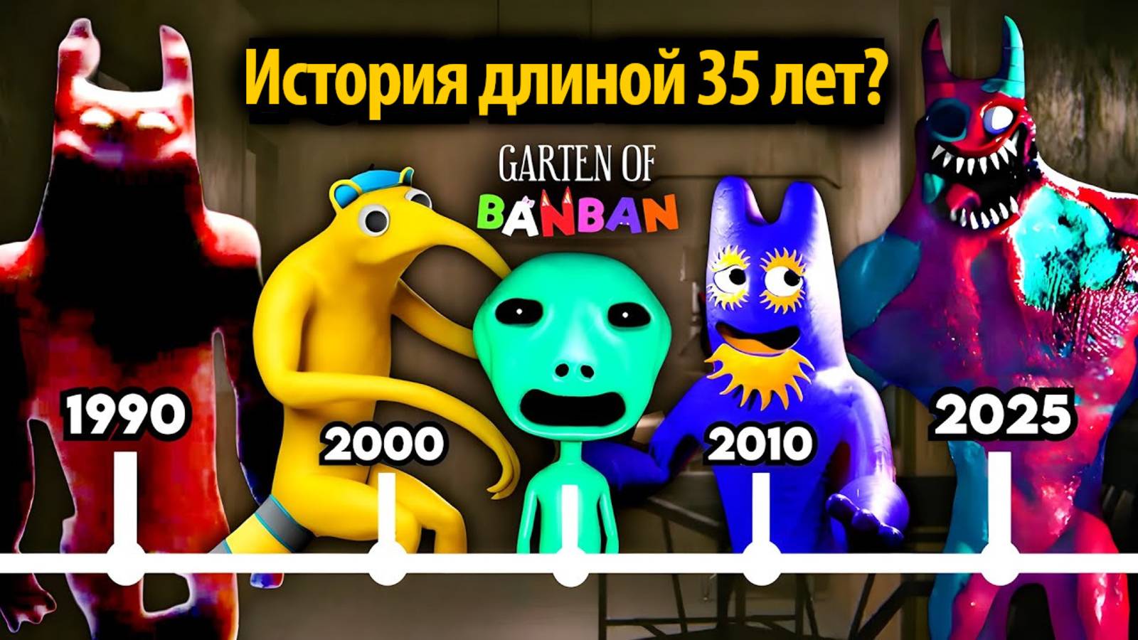 Рассекреченная история Garten of BanBan 0-8 полная от Gaming Time и Buggy Huggy (русский дубляж ИИ)