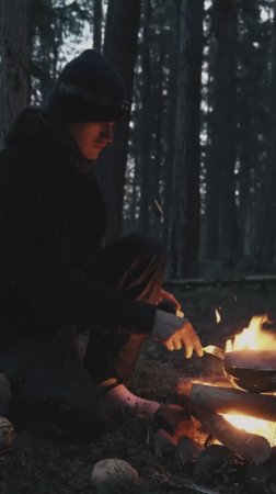 Camping in the Forest - No Shelter (ASMR) #3 #shorts