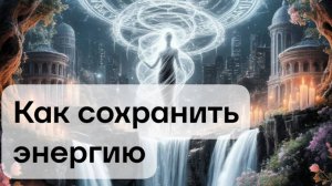 КАК СОХРАНИТЬ ЭНЕРГИЮ