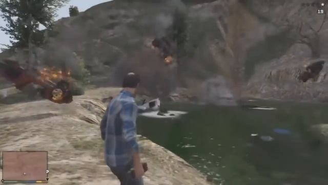 GTA 5. Взрывы транспорта. Explosions transport #3. смотреть онлайн