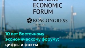 10 лет Восточному экономическому форуму: цифры и факты