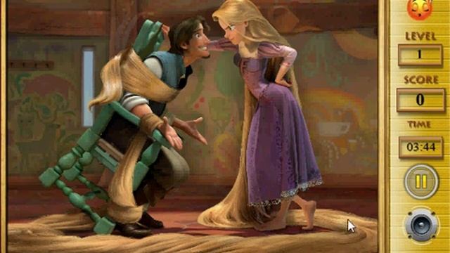 Игра Рапунцель Запутаная история - Найди буквы Tangled Find