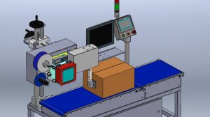 Аппликатор XQBI001 с он-лайн ТТ-принтером TSC 2231 для нанесения этикетки спереди продукта
