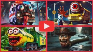 Мутировавшая машина скорой помощи, Монстр из школьного автобуса, Поезд-миньон, Крутящееся колесо Вуд