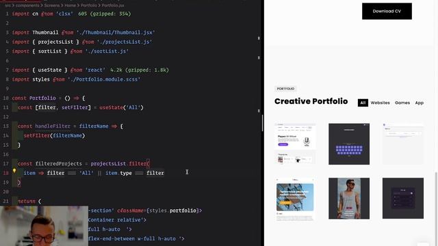 Фильтрация в портфолио на React: Пошаговое руководство д смотреть онлайн