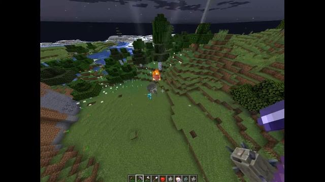 Молния в майнкрафт  Бой с мобами на молнии. Играем в ма?