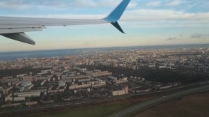 Взлет Санкт Петербург - Калининград. Boeing 737-800. АК "Побед