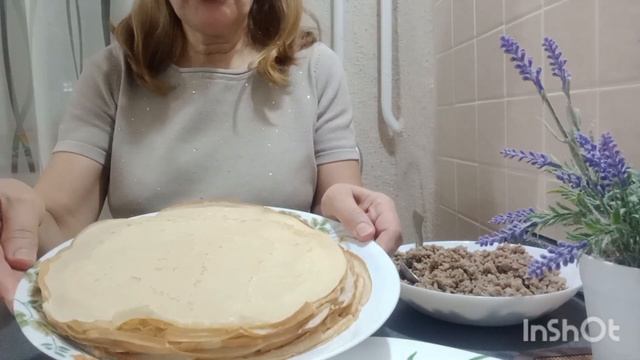 БЛИНЧИКИ с Мясом 🥞 Pancakes with Meat #arinamiroshina смотреть онлайн