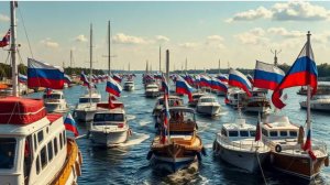 На "День России" в Самаре состоялся грандиозный парад судов.