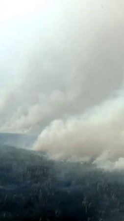 Масштабный пожар в Белогорске вид с вертолёта