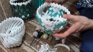 Необычные корзинки из ПЭТ-лент (стреппинг)