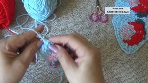 Большие розы для вязания тапочек