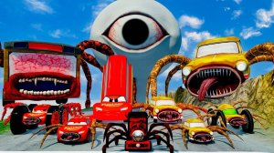 Большие И Маленькие Машины Против Безумного Скоростного Спуска С Пожирателем Автомобилей И Башней С