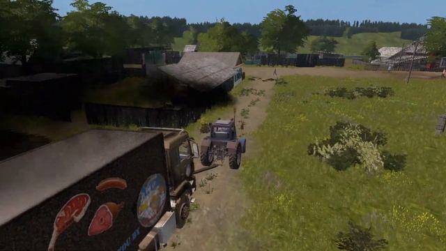 Вытащил камаз продуктами в деревню Курай # farmingsimulator17, смотреть онлайн