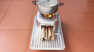 Бездымная печка из старой мойки нержавейки Самоделка своими руками для дома дачи во дворе