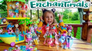 Куклы Энчантималс Белый Тигр и Бегемотик СПАСАЮТ Кафе Пикки Какаду #Junglewood #Enchantimals Cafe