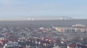 Алматы. Вид на город из поселка Бесагаш. Наш грязный во