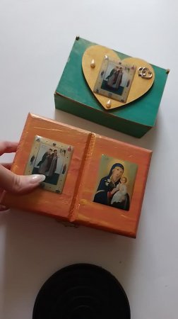 Шкатулки мини  с иконами св.Петр и Феврония
