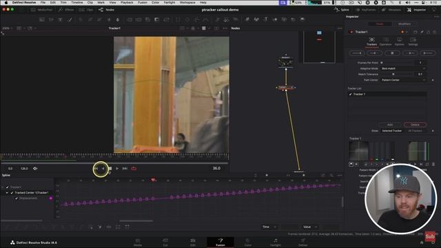 Как делать трекинг объекта, выходящего за кадр в DaVinci Resolve Fusion
