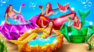 Русалочки-четверняшки строят секретную двухъярусную кровать! Как стать русалкой